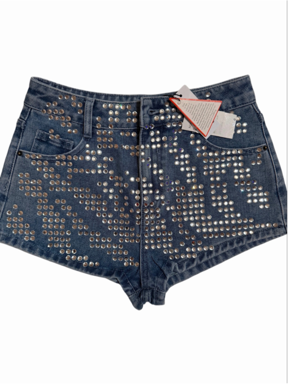 Nasty Gal rhinestone embellished Jean Shorts Size 2 NWT